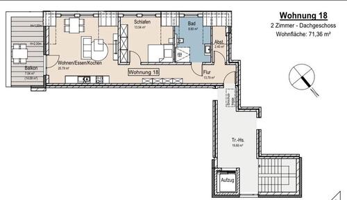 Foto - Neubau 2-Zimmer Wohnung - 890,00&nbsp;EUR Kaltmiete, ca.&nbsp; 71,00&nbsp;m&sup2;