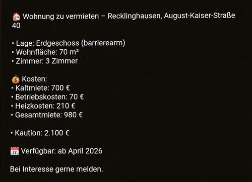 Foto - Attraktive 3-Zimmer-Wohnung in Recklinghausen