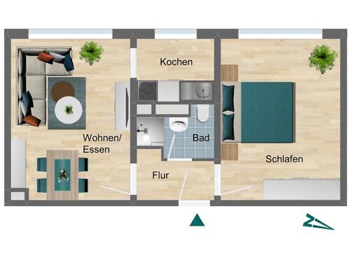 Foto - 2 Zimmer Etagenwohnung zur Miete in Triptis