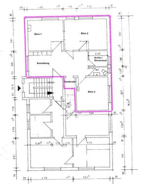 Foto - Büroflächen Büroräume 3 Büros und WC Gewerbe Praxis