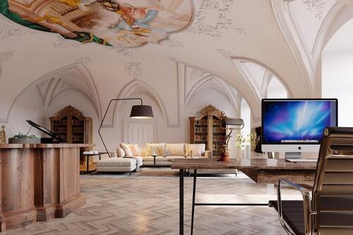 Foto - Stuck, Geschichte und Inspiration I Wohnen und arbeiten in der ehemaligen Klosterbibliothek