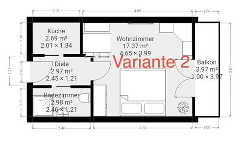 Foto - 1 Zimmer Etagenwohnung in Schwerin