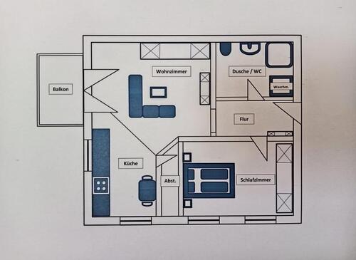 Foto - Mietwohnung - 540,00&nbsp;EUR Kaltmiete, ca.&nbsp; 58,00&nbsp;m&sup2;