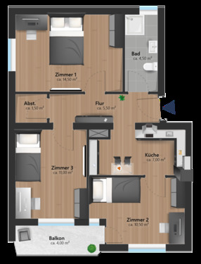 Foto - 3 Zimmer Etagenwohnung in München