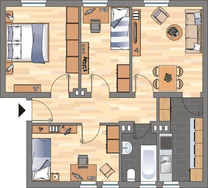 Foto - 4 Zimmer Etagenwohnung zur Miete in Wilhelmshaven