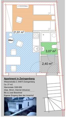 Foto - 1 Zimmer Etagenwohnung in Zwingenberg