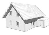 Foto - Freistehendes massives Einfamilienhaus mit Garage und Garten