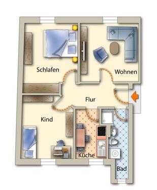 Foto - 3 Zimmer Etagenwohnung zur Miete in Freiberg