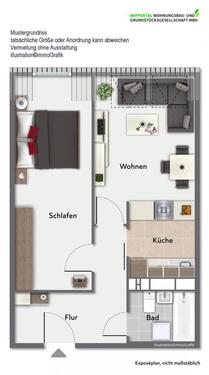 Foto - 2 Zimmer Etagenwohnung zur Miete in Sondershausen