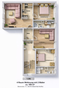 Foto - Etagenwohnung in Bitterfeld-Wolfen zur Miete