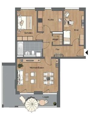 Foto - 3 Raum Wohnung 86qm - 1.328,00 EUR Kaltmiete,