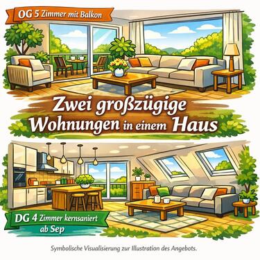 Foto - ab Sep verfügbar, Ihre Wahl: Zwei moderne Wohnungen – 5‑Zimmer‑OG oder 4‑Zimmer‑DG