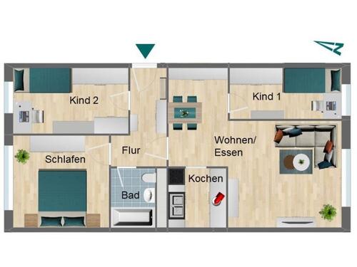 Foto - 4 Zimmer Etagenwohnung zur Miete in Pößneck