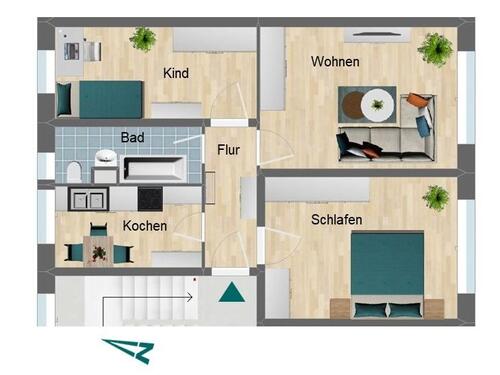 Foto - 3 Zimmer Etagenwohnung zur Miete in Pößneck
