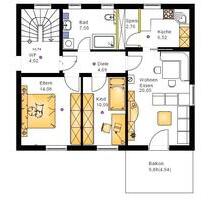 Helle 3 Zimmer, Küche, Bad, 1. OG-Wohnung 65,6m^2 mit Balkon 4,9m - Parkstetten