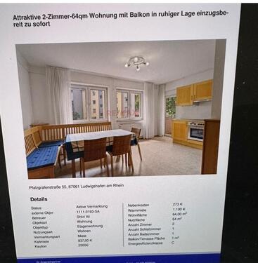 Foto - 2 Zimmer Etagenwohnung in Ludwigshafen am Rhein