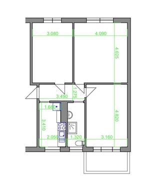 Foto - 3-Raum-Wohnung mit Balkon in der KTV (67 m²)