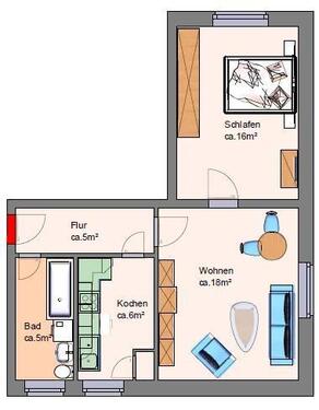 Foto - 2 Zimmer Etagenwohnung zur Miete in Meuselwitz