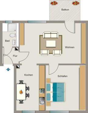 Foto - 2.5 Zimmer Erdgeschoßwohnung in Marl