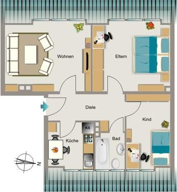 Foto - 3.5 Zimmer Dachgeschoßwohnung zur Miete in Hamm