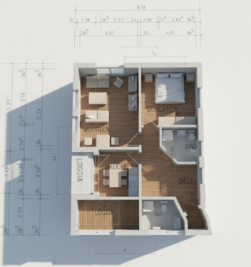 Foto - Wohnung in der Innenstadt 63 m²