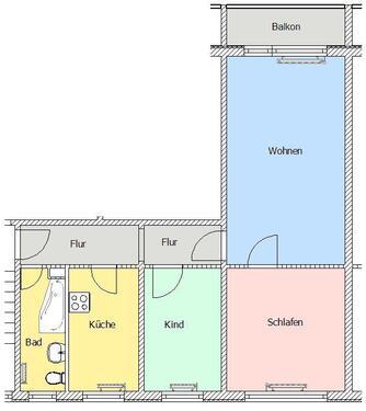 Foto - 3 Zimmer Etagenwohnung zur Miete in Gadebusch