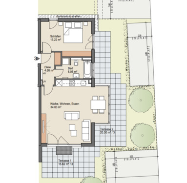 Foto - Kirchseeon Eglharting Attraktive 2-Zimmer Erdgeschoß Wohnung