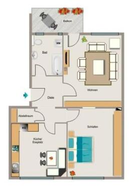 Foto - 2.5 Zimmer Etagenwohnung zur Miete in Duisburg