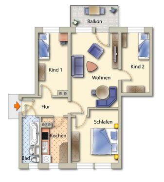 Foto - Etagenwohnung zur Miete in Freiberg