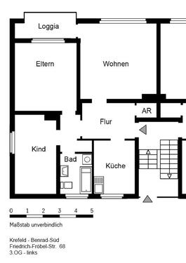 Foto - 3 Zimmer Etagenwohnung zur Miete in Krefeld