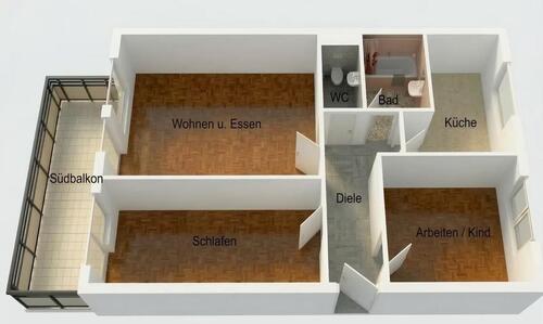 Foto - 3-Zimmer-Wohnung mit Süd-Balkon in Karlsruhe Innenstadt-Ost