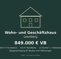 Wohn- und Geschäftshaus Leonberg, vermietet, mit Baugenehmigung