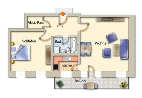 Foto - Etagenwohnung zur Miete in Freiberg
