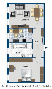 Foto - Leipzig Tschaikowskistraße- 2 Zimmer Wohnung - frei ab sofort