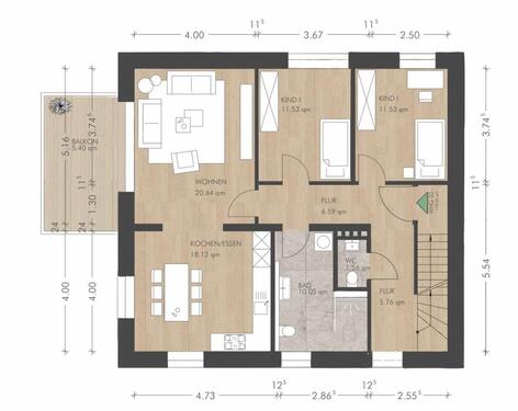 Foto - Effizienzwohnung für Familie - 1.343,00 EUR Kaltmiete,