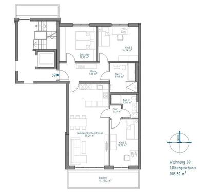 Foto - 4 Zimmer Etagenwohnung zur Miete in Augsburg