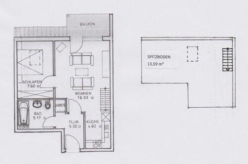 Foto - 3 Zimmer Dachgeschoßwohnung zur Miete in Gifhorn