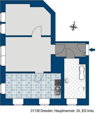 Foto - 2 Zimmer Erdgeschoßwohnung zur Miete in Dresden