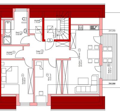 Foto - Moderne Neubau-Dachgeschosswohnung mit 83 m²