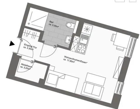 Foto - 1 Zi-Wohnung direkt Bramfelder Dorfplatz Bj.2023 ab 01.12.25 frei
