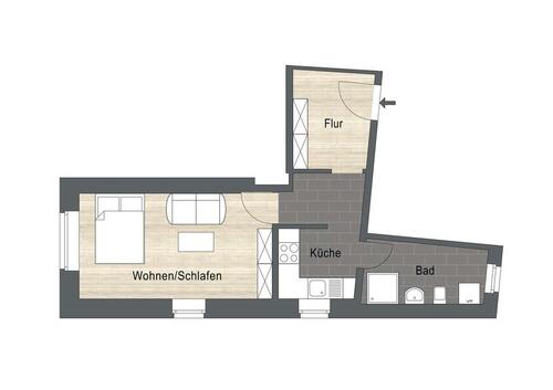 Foto - 1 Zimmer Etagenwohnung zur Miete in Dresden