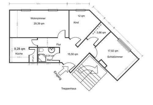 Foto - 2.5 Zimmer Dachgeschoßwohnung zur Miete in Nienburg (Weser)