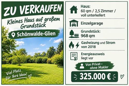 Foto - Kleines Haus auf großem Grundstück