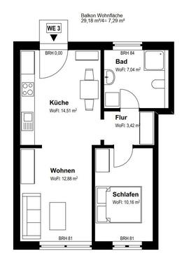 Foto - 2 Zimmer Etagenwohnung zur Miete in Georgsmarienhütte