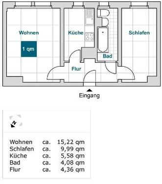 Foto - 2 Zimmer Erdgeschoßwohnung zur Miete in Erfurt