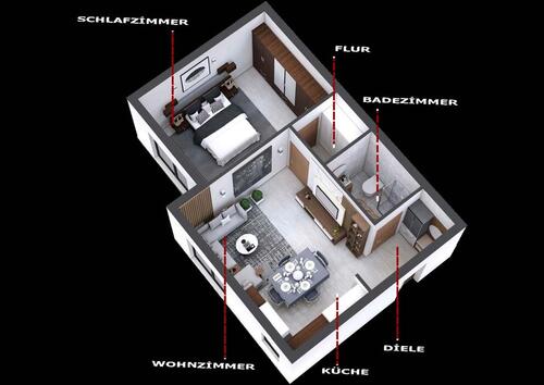 Foto - Kernsanierte 2-Zimmer-Wohnung 52m² in Frankfurt-Nied – Erstbezug