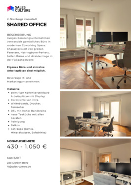 Foto - Bürofläche in Nürnberger Innenstadt (Einzelplatz oder Büro)