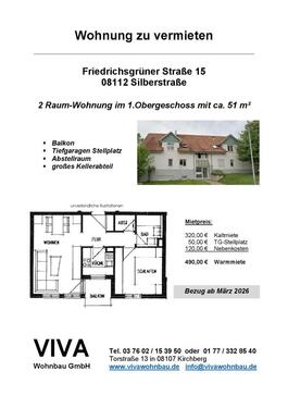 Foto - schöne 2-Raum Wohnung mit Balkon und Tiefgaragen Stellplatz OT Silberstraße