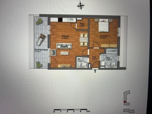 Foto - Penthousewohnung 2-Zimmer in Düsseldorf-Bilk