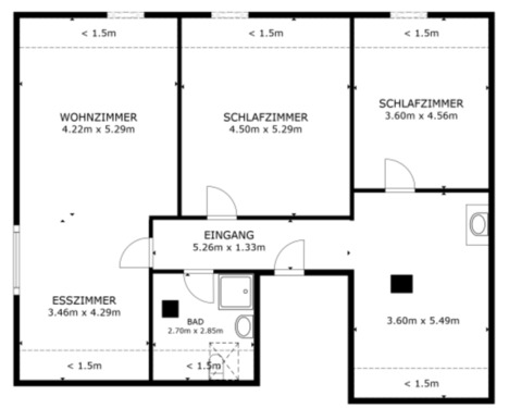 Foto - 3 Zimmer Etagenwohnung in Bad Säckingen